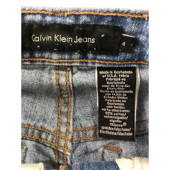 Calvin Klein Stretch Slim Mid Rise Boot Cut Wide Leg Denim Jeans Womens 4 - Picture 11 of 16